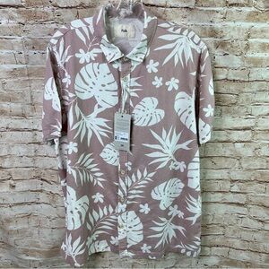 New Folk Kingston Botanical Button Down Camp Shirt Large